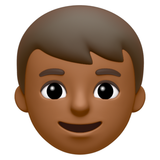 Emoji Con trai: màu da tối trung bình 👦🏾 dạng 3D