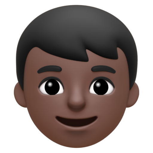 Emoji Con trai: màu da tối 👦🏿 dạng 3D