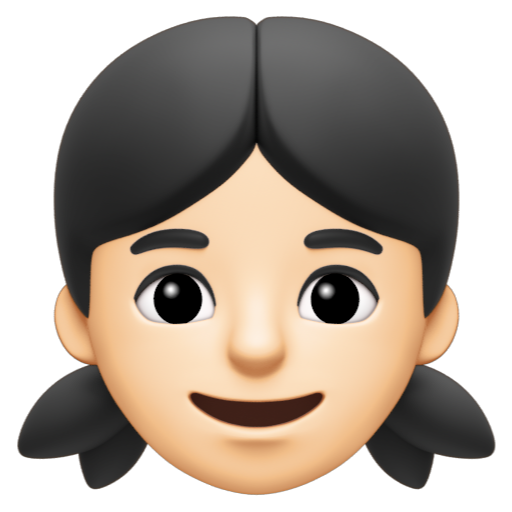 Emoji Con gái: màu da sáng 👧🏻 dạng 3D
