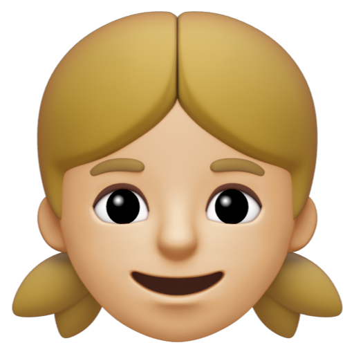 Emoji Con gái: màu da sáng trung bình 👧🏼 dạng 3D