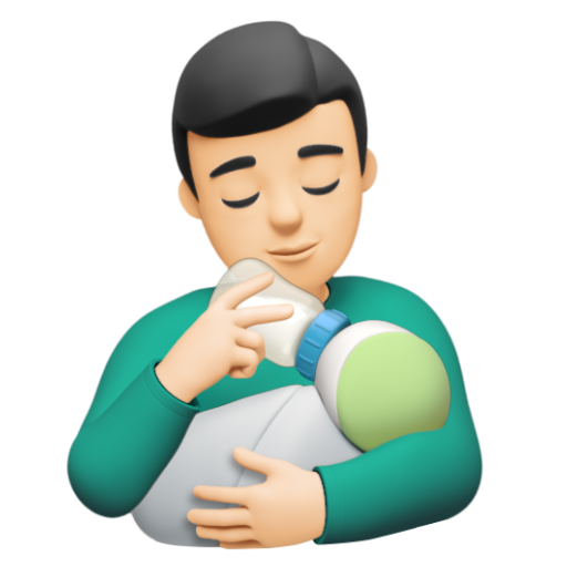 Emoji Người cho con bú: màu da sáng 👨🏻‍🍼 dạng 3D