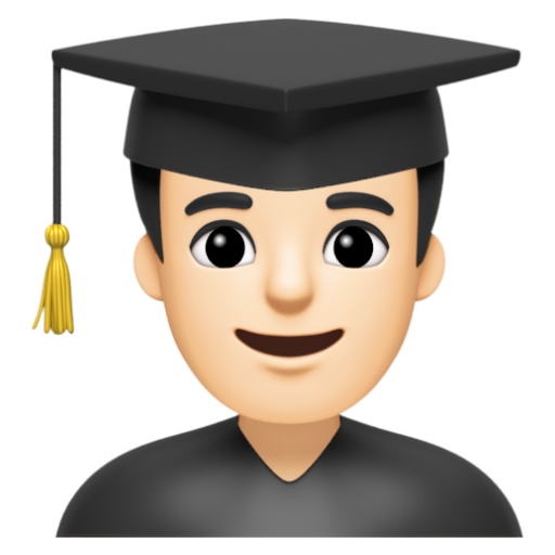 Emoji Sinh viên nam: màu da sáng 👨🏻‍🎓 dạng 3D