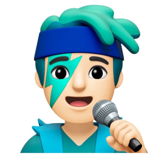 Emoji Nam ca sĩ: màu da sáng 👨🏻‍🎤 dạng 3D