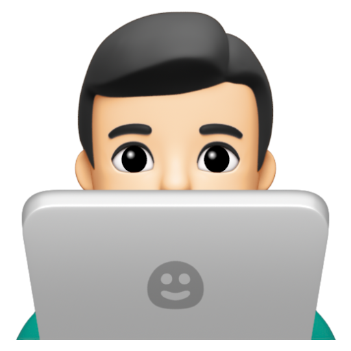 Emoji Kỹ sư công nghệ nam: màu da sáng 👨🏻‍💻 dạng 3D