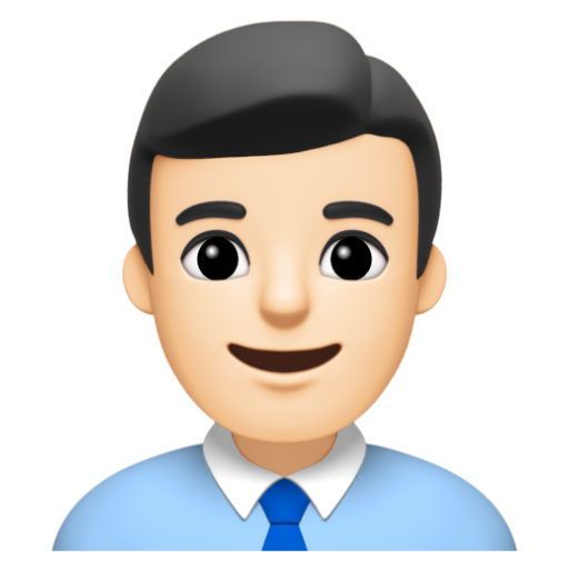 Emoji Nhân viên văn phòng nam: màu da sáng 👨🏻‍💼 dạng 3D