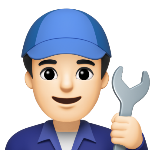 Emoji Thợ máy nam: màu da sáng 👨🏻‍🔧 dạng 3D