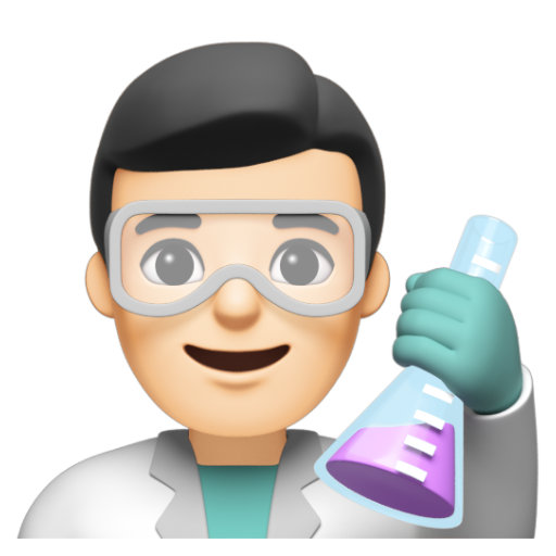 Emoji Nhà khoa học nam: màu da sáng 👨🏻‍🔬 dạng 3D