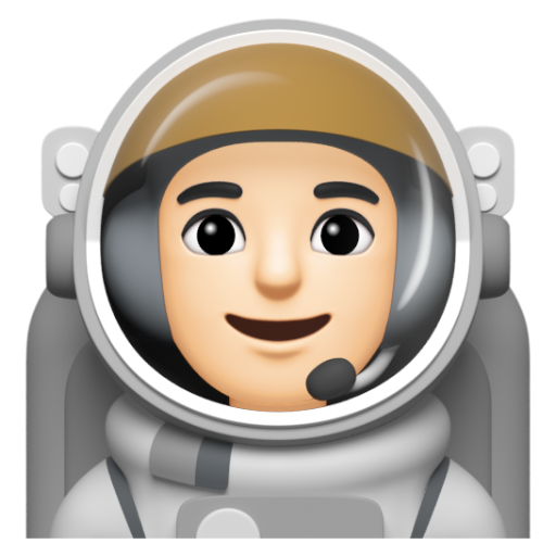 Emoji Phi hành gia nam: màu da sáng 👨🏻‍🚀 dạng 3D