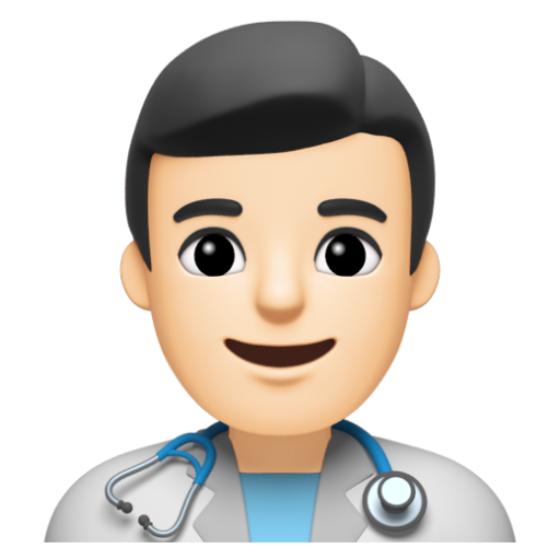 Emoji Nhân viên y tế nam: màu da sáng 👨🏻‍⚕ dạng 3D