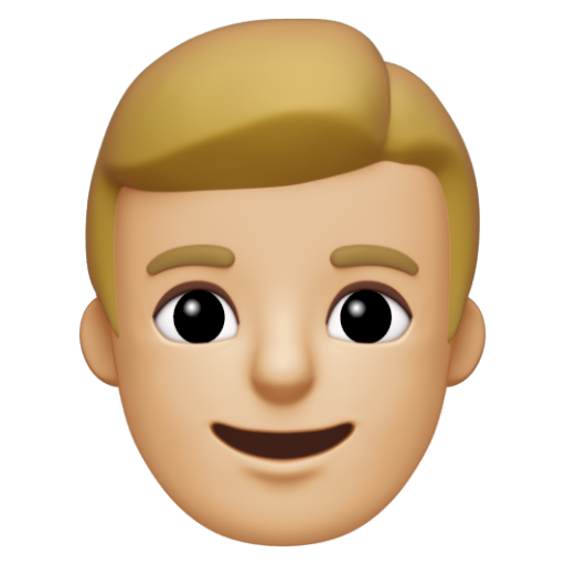 Emoji Đàn ông: màu da sáng trung bình 👨🏼 dạng 3D