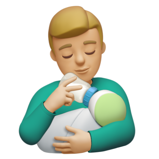 Emoji Người cho con bú: màu da sáng trung bình 👨🏼‍🍼 dạng 3D