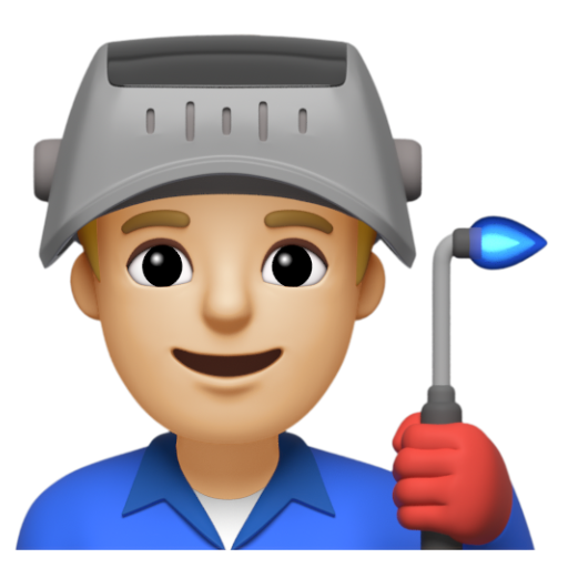 Emoji Công nhân nhà máy nam: màu da sáng trung bình 👨🏼‍🏭 dạng 3D