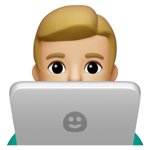 Emoji Kỹ sư công nghệ nam: màu da sáng trung bình 👨🏼‍💻 dạng 3D