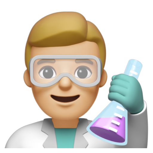 Emoji Nhà khoa học nam: màu da sáng trung bình 👨🏼‍🔬 dạng 3D