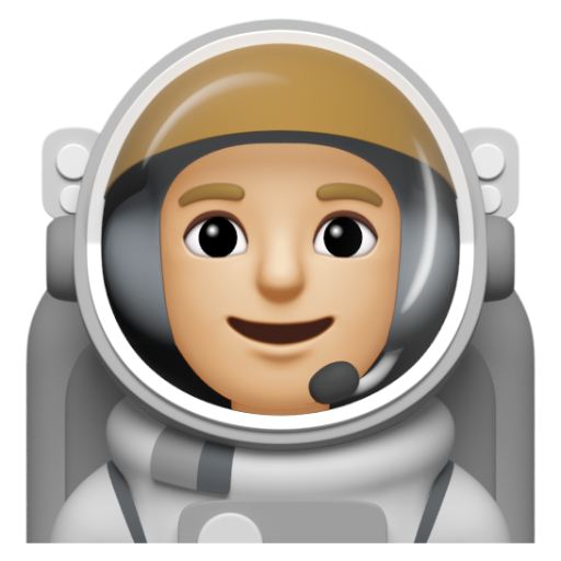 Emoji Phi hành gia nam: màu da sáng trung bình 👨🏼‍🚀 dạng 3D