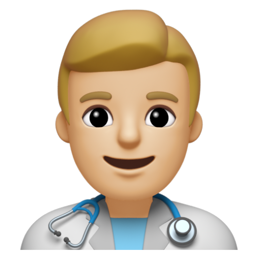 Emoji Nhân viên y tế nam: màu da sáng trung bình 👨🏼‍⚕ dạng 3D