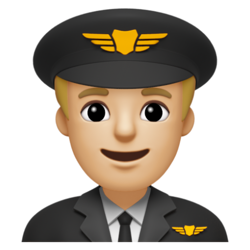 Emoji Phi công nam: màu da sáng trung bình 👨🏼‍✈ dạng 3D