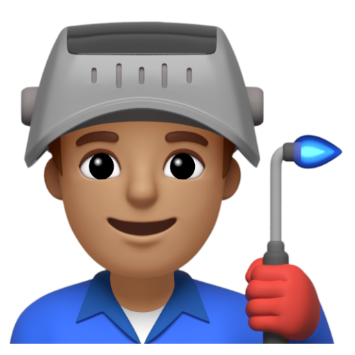 Emoji Công nhân nhà máy nam: màu da trung bình 👨🏽‍🏭 dạng 3D