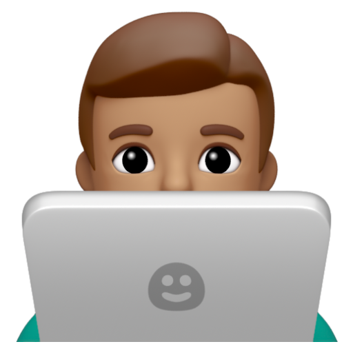 Emoji Kỹ sư công nghệ nam: màu da trung bình 👨🏽‍💻 dạng 3D