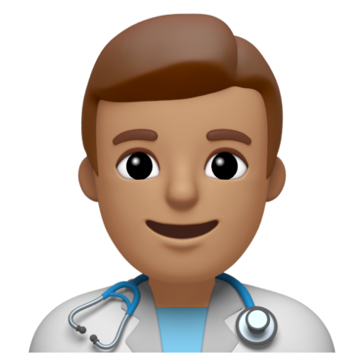 Emoji Nhân viên y tế nam: màu da trung bình 👨🏽‍⚕ dạng 3D