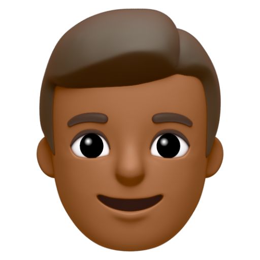 Emoji Đàn ông: màu da tối trung bình 👨🏾 dạng 3D