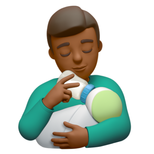 Emoji Người cho con bú: màu da tối trung bình 👨🏾‍🍼 dạng 3D