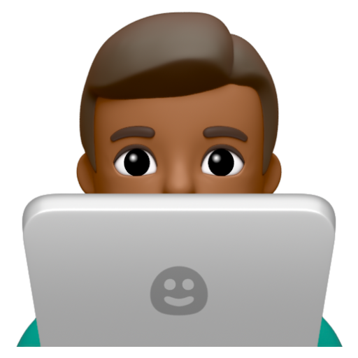 Emoji Kỹ sư công nghệ nam: màu da tối trung bình 👨🏾‍💻 dạng 3D