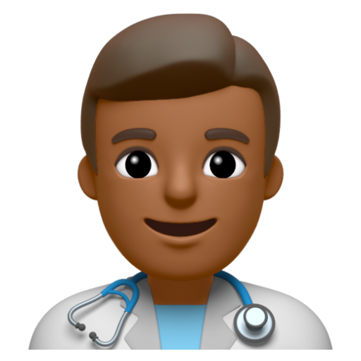 Emoji Nhân viên y tế nam: màu da tối trung bình 👨🏾‍⚕ dạng 3D