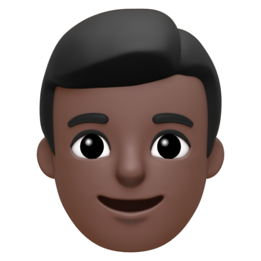 Emoji Đàn ông: màu da tối 👨🏿 dạng 3D
