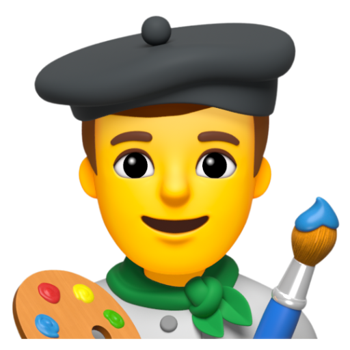Emoji Họa sĩ nam 👨‍🎨 dạng 3D
