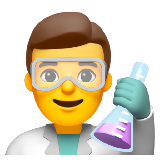 Emoji Nhà khoa học nam 👨‍🔬 dạng 3D