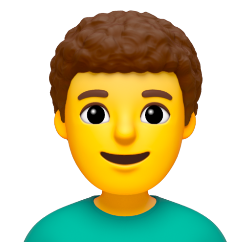 Emoji Đàn ông: tóc xoăn 👨‍🦱 dạng 3D