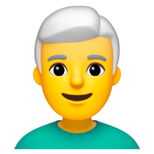 Emoji Đàn ông: tóc trắng 👨‍🦳 dạng 3D