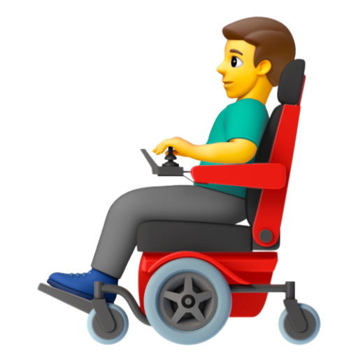 Emoji Người đàn ông trên xe lăn điện 👨‍🦼 dạng 3D