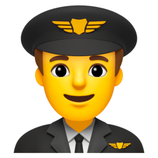 Emoji Phi công nam 👨‍✈ dạng 3D