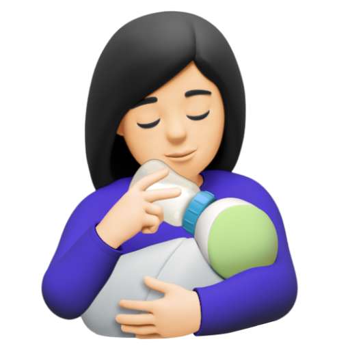 Emoji Người phụ nữ cho con bú: màu da sáng 👩🏻‍🍼 dạng 3D