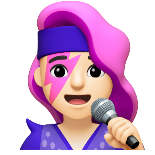 Emoji Nữ ca sĩ: màu da sáng 👩🏻‍🎤 dạng 3D