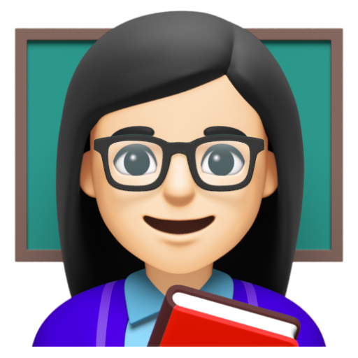 Emoji Giáo viên nữ: màu da sáng 👩🏻‍🏫 dạng 3D