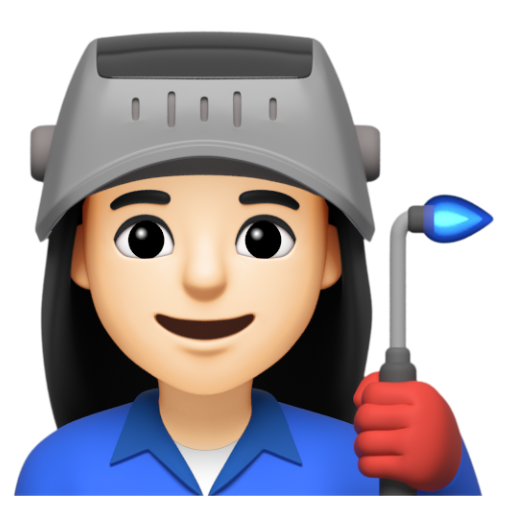 Emoji Công nhân nhà máy nữ: màu da sáng 👩🏻‍🏭 dạng 3D