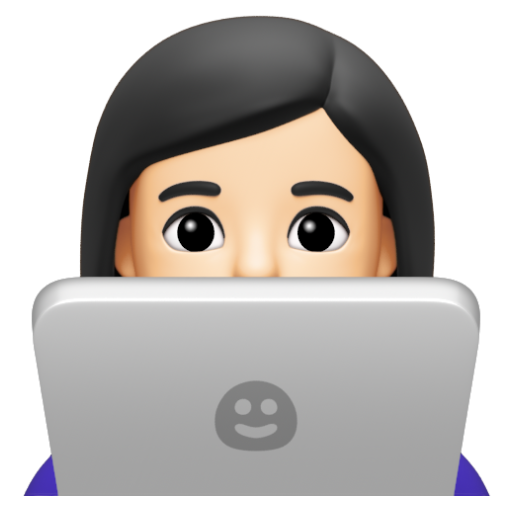 Emoji Kỹ sư công nghệ nữ: màu da sáng 👩🏻‍💻 dạng 3D