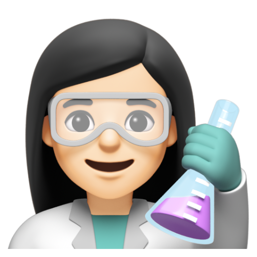 Emoji Nhà khoa học nữ: màu da sáng 👩🏻‍🔬 dạng 3D
