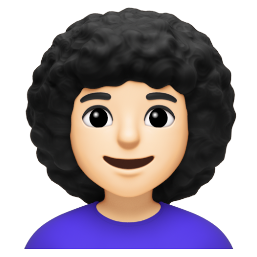 Emoji Phụ nữ: màu da sáng, tóc xoăn 👩🏻‍🦱 dạng 3D