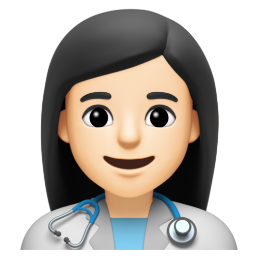 Emoji Nhân viên y tế nữ: màu da sáng 👩🏻‍⚕ dạng 3D