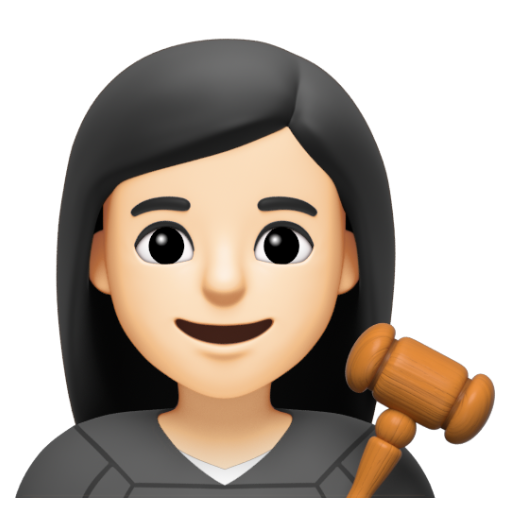 Emoji Thẩm phán nữ: màu da sáng 👩🏻‍⚖ dạng 3D