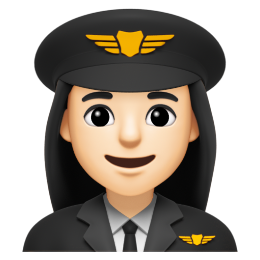 Emoji Phi công nữ: màu da sáng 👩🏻‍✈ dạng 3D