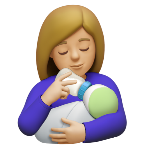 Emoji Người phụ nữ cho con bú: màu da sáng trung bình 👩🏼‍🍼 dạng 3D
