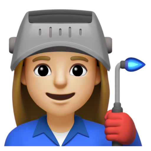 Emoji Công nhân nhà máy nữ: màu da sáng trung bình 👩🏼‍🏭 dạng 3D