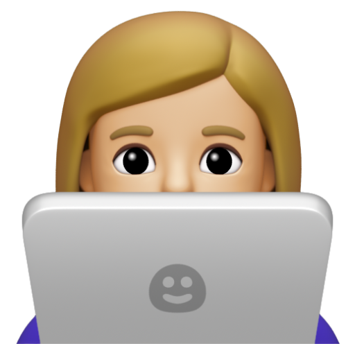 Emoji Kỹ sư công nghệ nữ: màu da sáng trung bình 👩🏼‍💻 dạng 3D