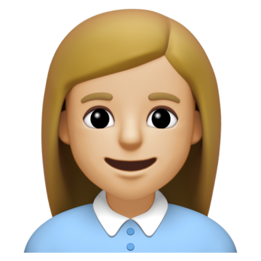 Emoji Nhân viên văn phòng nữ: màu da sáng trung bình 👩🏼‍💼 dạng 3D