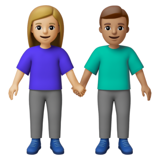 Emoji Người đàn ông và phụ nữ nắm tay: màu da sáng trung bình, màu da trung bình 👩🏼‍🤝‍👨🏽 dạng 3D
